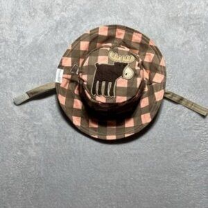 Flap Jack Kids Girl's Reversible Bear Moose Sun Hat Small 6 Mos to 2 Years